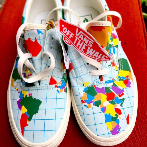 Vans Shoes - Vans Off the Wall “Save Our Planet” World Map Woman’s size 9 - barely worn